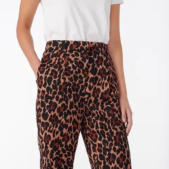 New J. Crew High-rise Wide-leg Trouser in Leopard - Picture 2 of 11